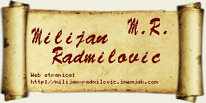Milijan Radmilović vizit kartica